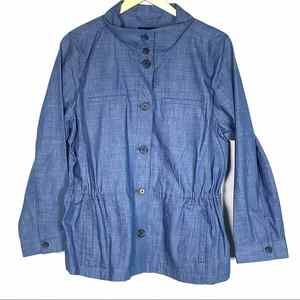 Talbots medium wash denim button down jacket